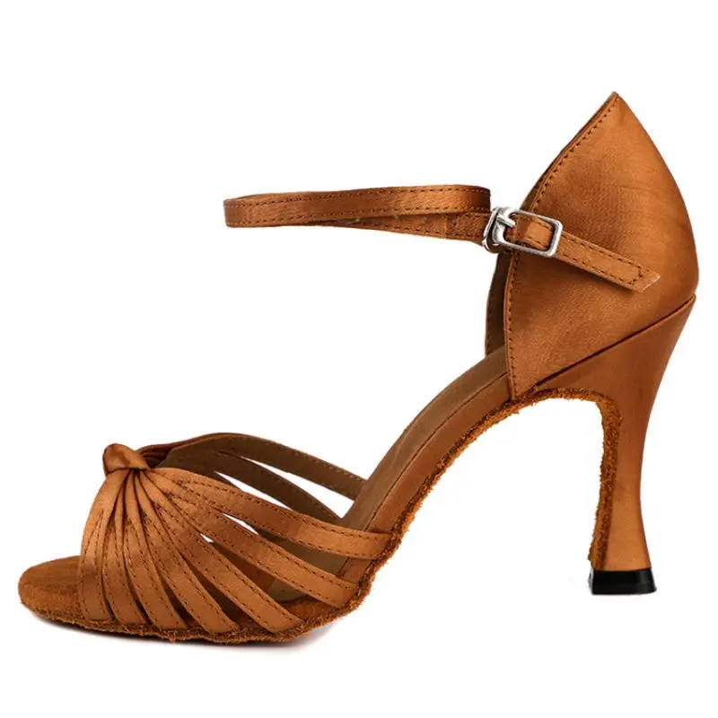 Zapatos De Baile Latino Para Niñas YCALCP - Sandalias De Salsa/Tango, Tacón 4 Cm, Satén, Suela De Ante