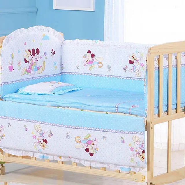 Baby Crib Bumper For Newborn Cotton Infant Bedding Set Detachable Zipper Bed Bumper Baby Room Decoration Cot Protector ZT131 4