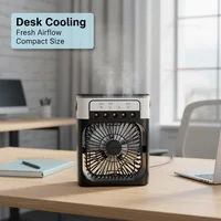 Ventilateur 3-en-1 : Climatiseur, Mini Refroidisseur d'Air Domestique, Lumière Nocturne LED, Humidificateur Portable, Ventilateur de Régulation d'Air pour Bureau et Maison 2