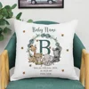 Personalized Safari Animal with Name Pillow Case Nursery Cushion Cover Bedroom Kids Wild Party Decor Pillowcase Baby Shower Gift 5