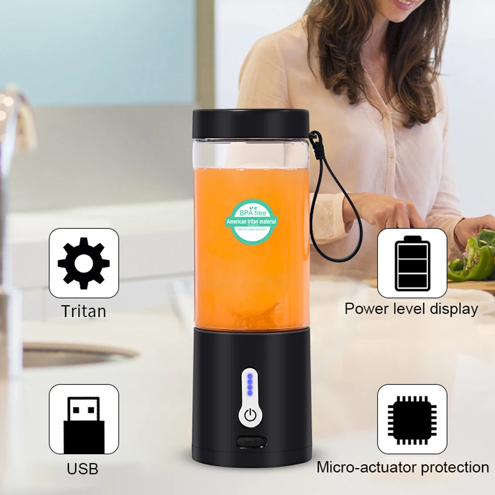 

530ml Mini Portable Blender Electric Fruit Juicer Mixers Extractors Multifunction Juice Maker Machine Blenders Smoothies Mixer