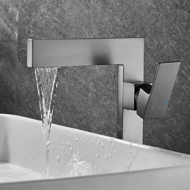 Description Picture 3 of itemBasin Faucet Brushed Gold Bathroom Single handle Basin Mixer Tap Hot Cold Water Brass Sink Water Crane New Arrival