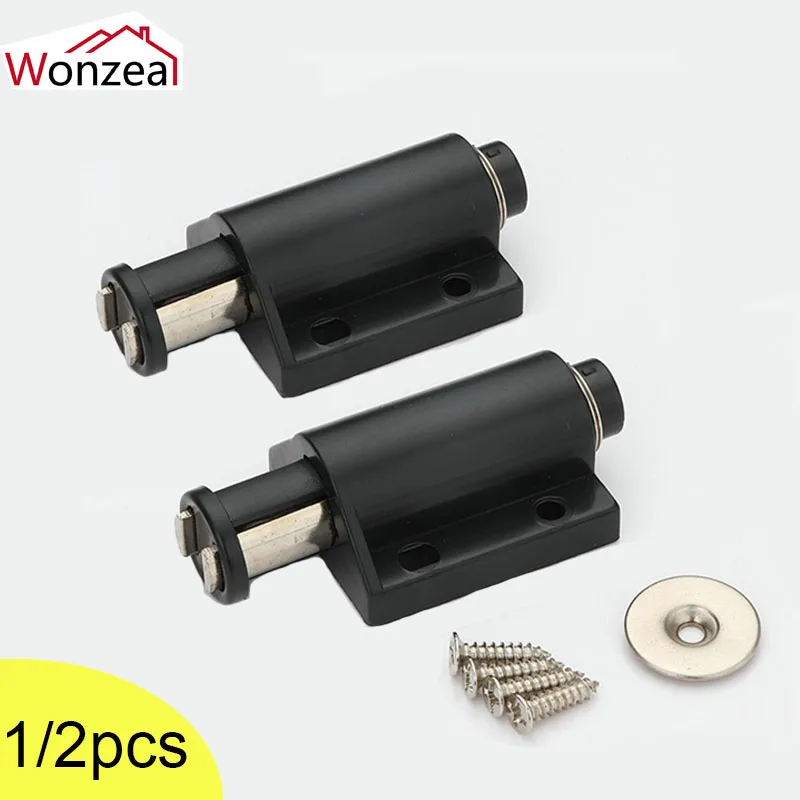 1/2psc Kitchen Door Stoppers Black Color Filing Catches