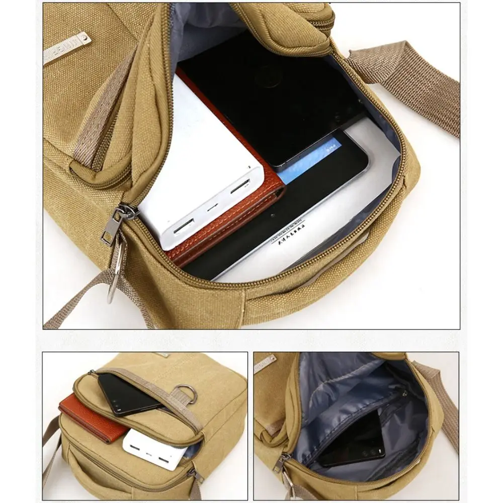 Men's Shoulder Bag Canvas Men's Sling Bag Messenger Shoulder Crossbody Bags Large Capacity Handbags Multifunctional
