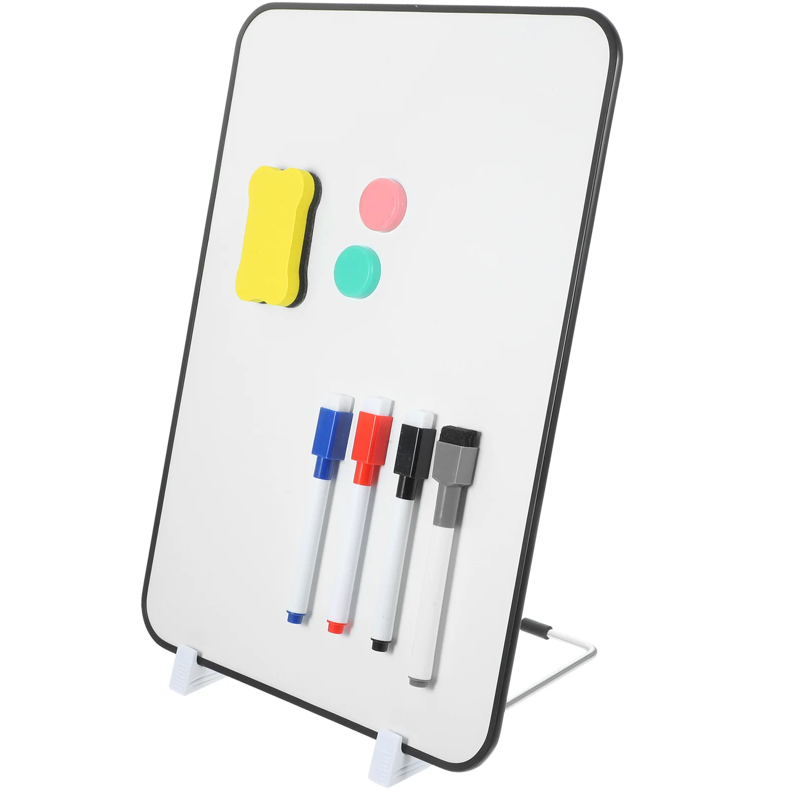 Magnetic Desktop Double Sided Writing Board Child Whiteboard Small with Stand Tabletop Dry Erase Plastic Office for