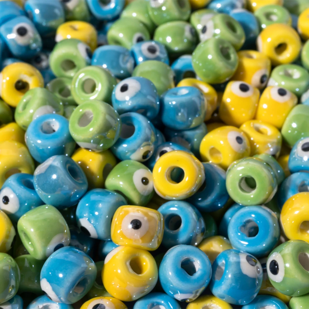 30pcs9MMShinyEyeShinyGlossyCeramicBeadsForJewelryMaking