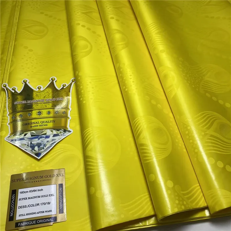 파티용 기니 브로케이드 원단, Bazin Riche Brode 2024 아프리카 대야 부자 원단 하이 퀄리티, 4L042201, 로트당 5 미터