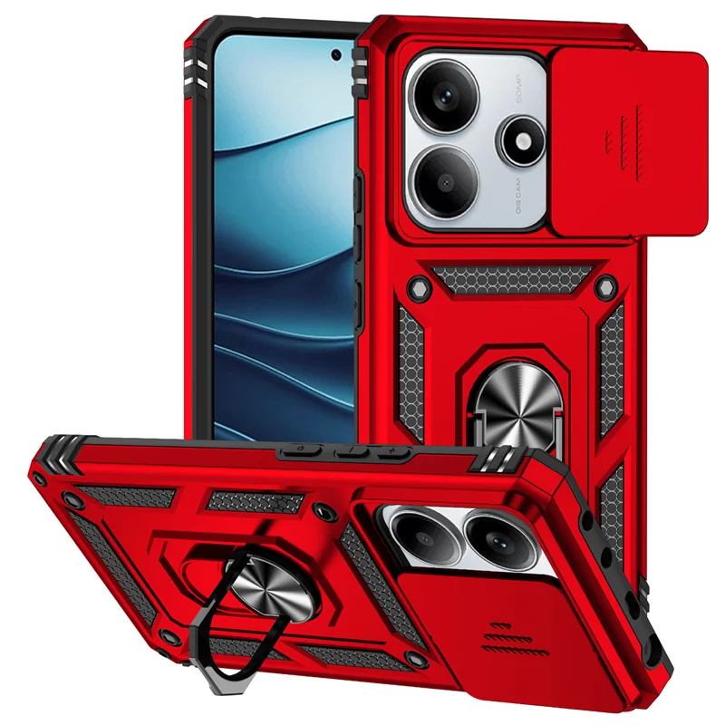 Durable Slide Camera Protector Phone Case with Magnetic Ring Holder