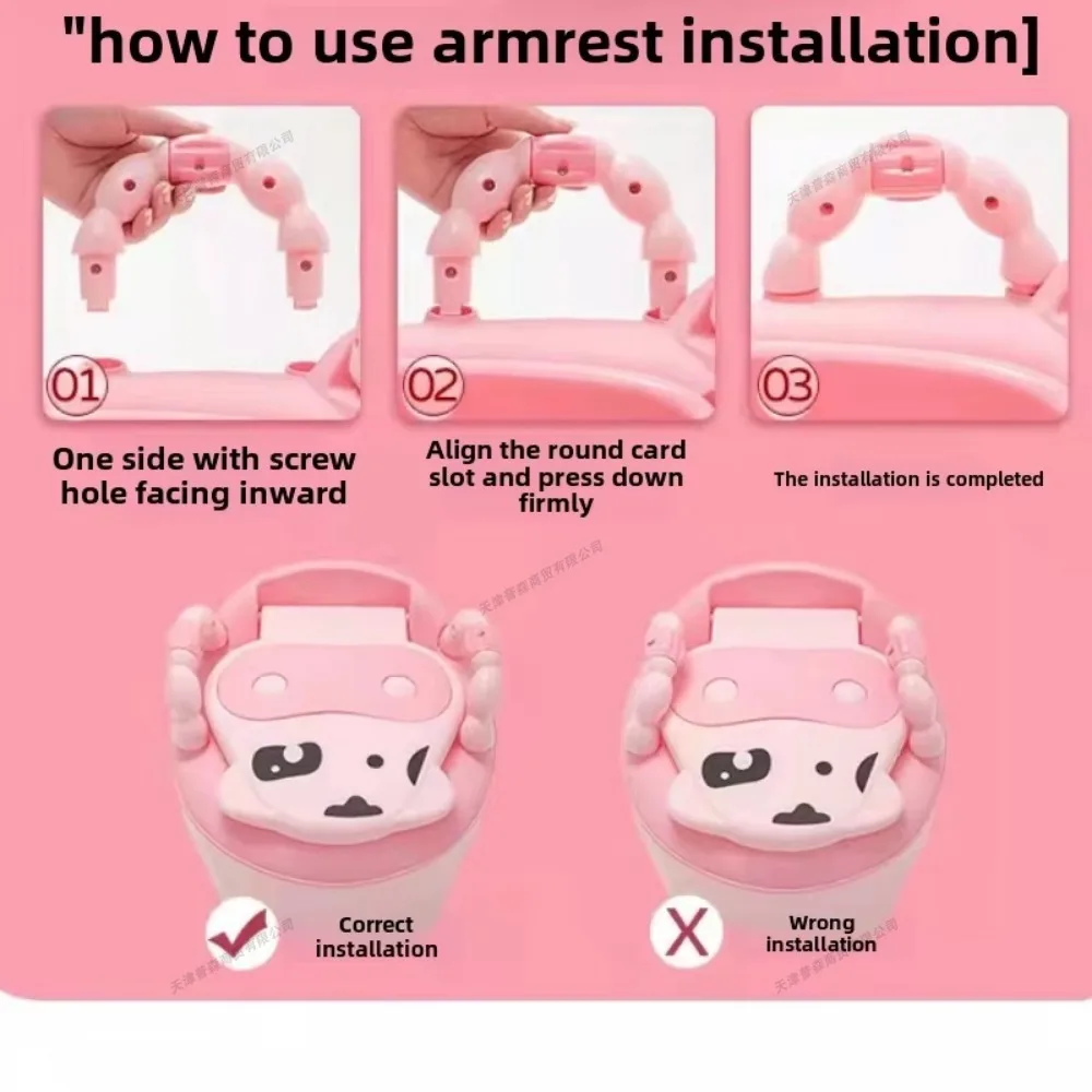 Portable Baby Training Potty Cute Cow Baby Toilet Splash-proof and Non-slip Ergonomic Design Toilet Training Seat Travel Potty 4