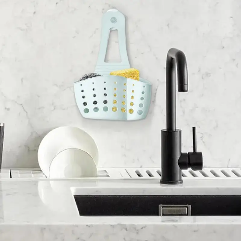 

Kitchen Sink Drain Basket Organizer Soap Sponge Holder Hanging Storage Basket Food Garbage Colanders Draining Shelf Accessories