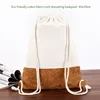 eco friendly cotton fabric cork drawstring bag, blank 40 50cm sport backpack for promotion,shopping bag,canvas bag for gifts 1