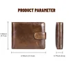 Top Hasp Leather  Mens Wallet with Coin Pocket First Layer Cowhide Leather 3