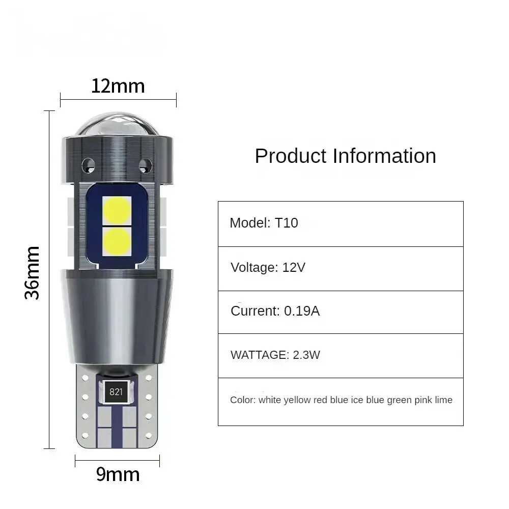 ڵ ׸ ̵ Ʈ T10 W5W 168 192 LED  Ʈ, 3030 10SMD 12V ڵ  CANBUS  , ڵ Ŀ  , 4 