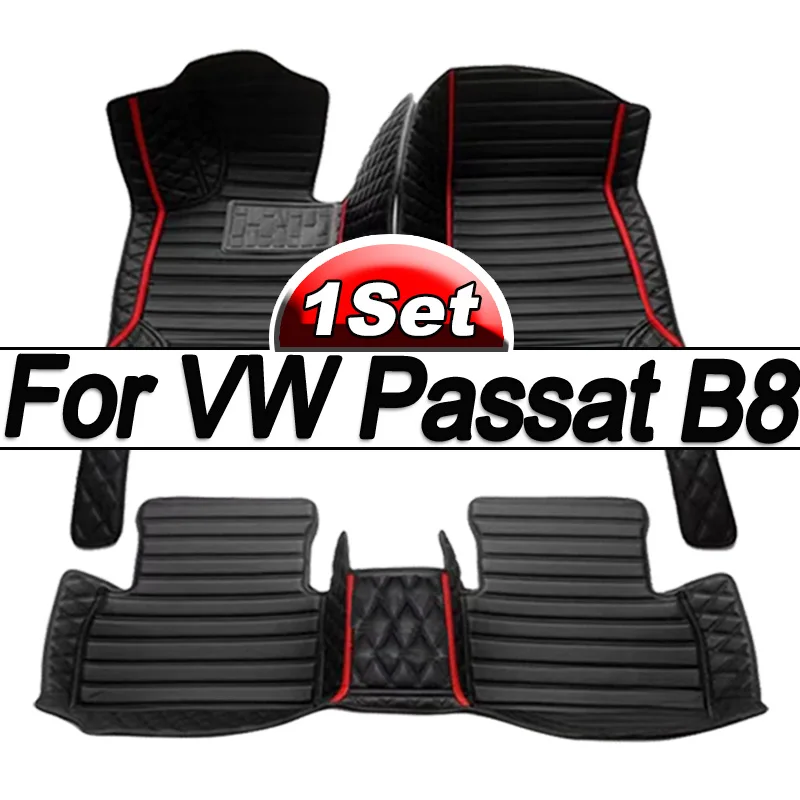 

Кожаные автомобильные коврики на заказ для VW Passat B8 2017 2018 2019 2020, коврики, коврики, подкладки для ног, аксессуары