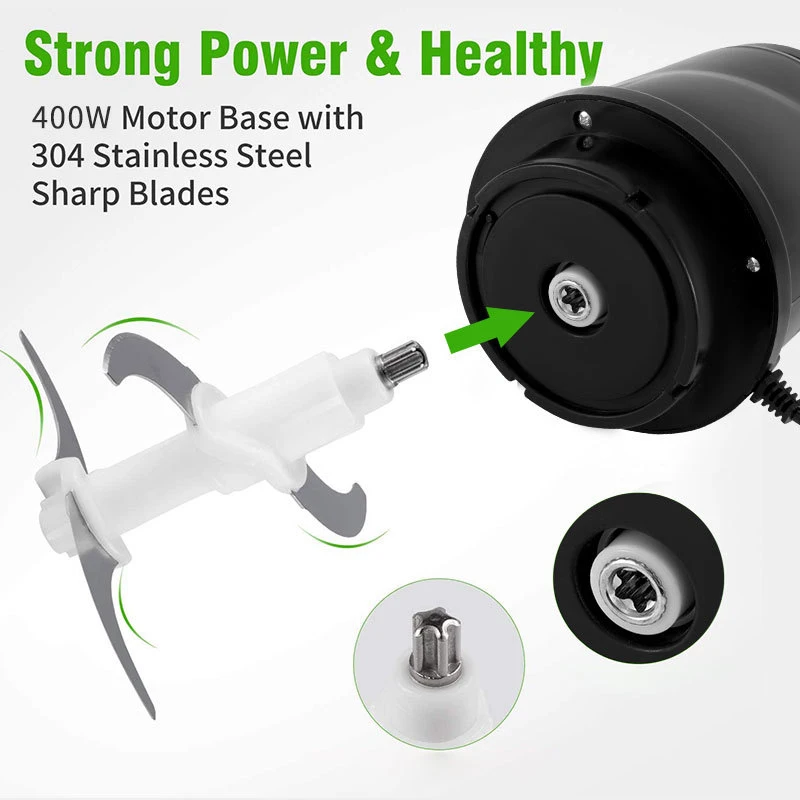 Electric Meat Grinder 2L Cutting Vegetable Garlic Paste Crusher Slicer Food Processor Household Meat Grinder 400W Cooking Machin 2