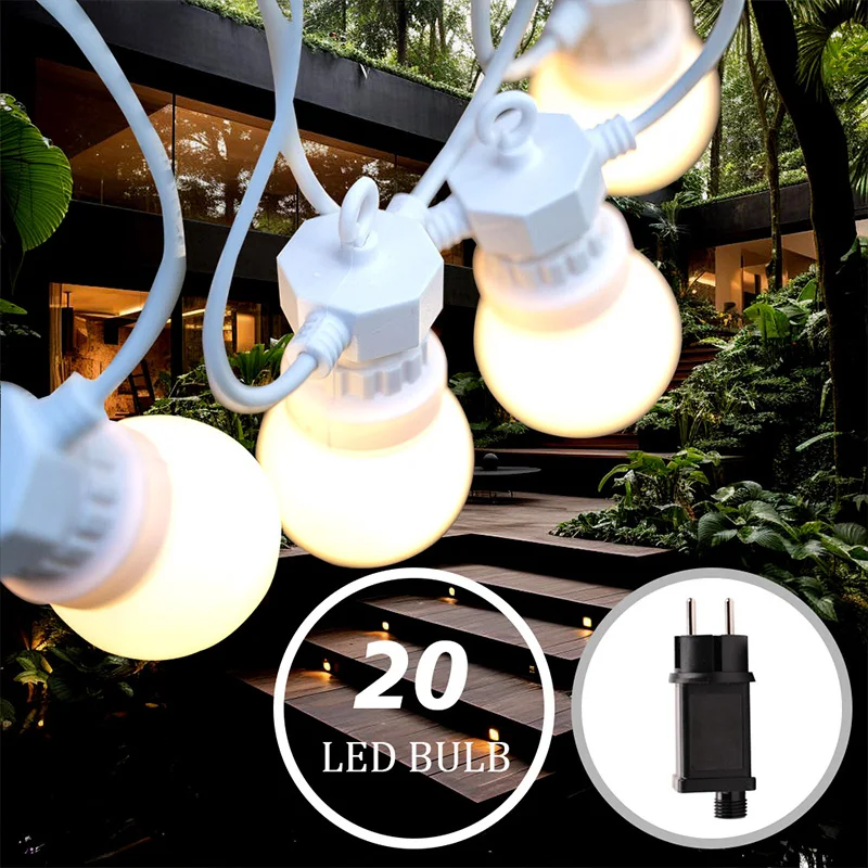 

15Meters LED String Light Bulbs G50 Festoon Garden Patio Decoration Waterproof Outdoor Tent Camp Wedding Lighting Cafe Ornament