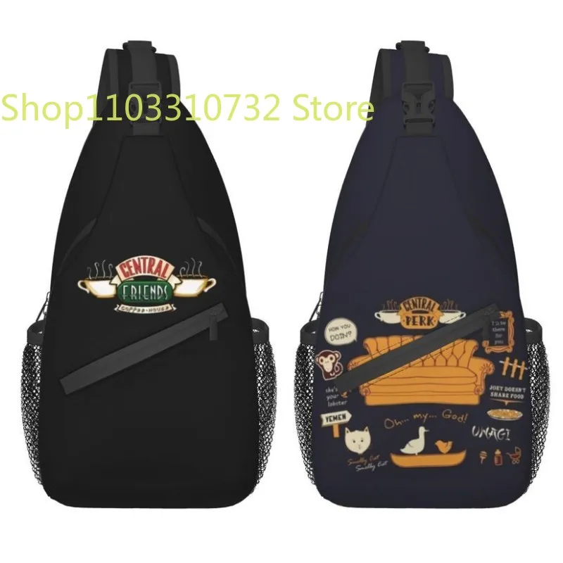 

Central Perk Friends Sling Chest Bag Customized Classic TV Show Crossbody Shoulder Backpack for Men Traveling Daypack