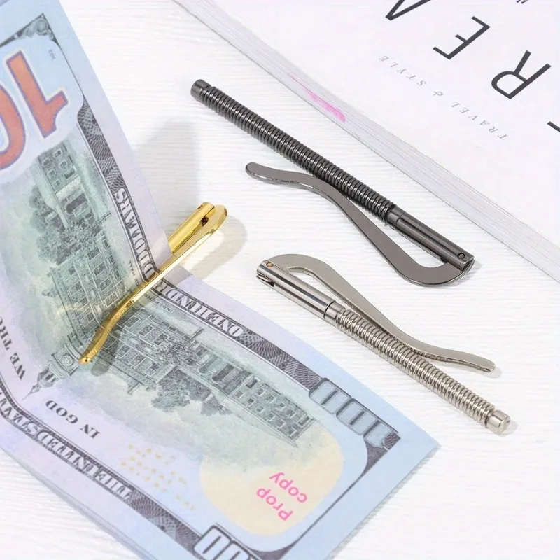 Portable Money Clip Metal Cash Holder Spring Clamp Bar Wallet Replace Parts Durable Wallet Accessory 2Pcs