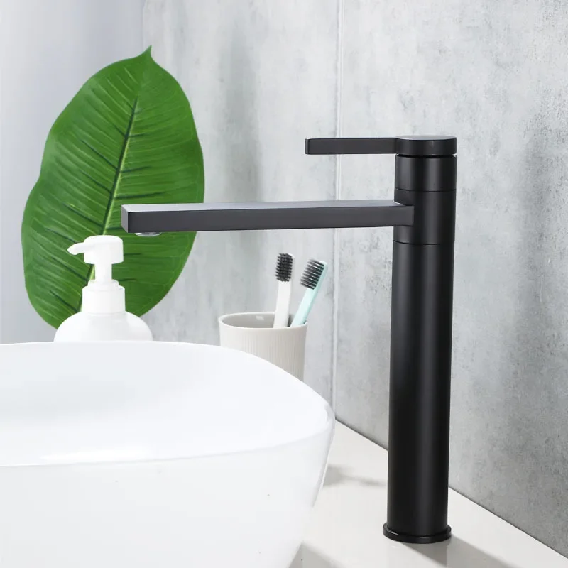 Bathroom Basin Faucet 360°Swivel Spout Vessel Sink Mixer Taps Single Handle Deck Mounted Washbasin Faucet  Hot Cold Water Taps 1