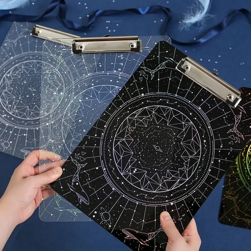 

A4 acrylic file board with clip portable board clip for outdoor sketching stationary supplies writing pad clipboard with storage