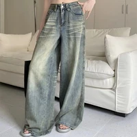 Y2K Loose Straight Leg Jeans Women Trousers Baggy Wide Fit Casual High Waist Retro Washed Vintage Style Women's jeans Jeans - Image 3
