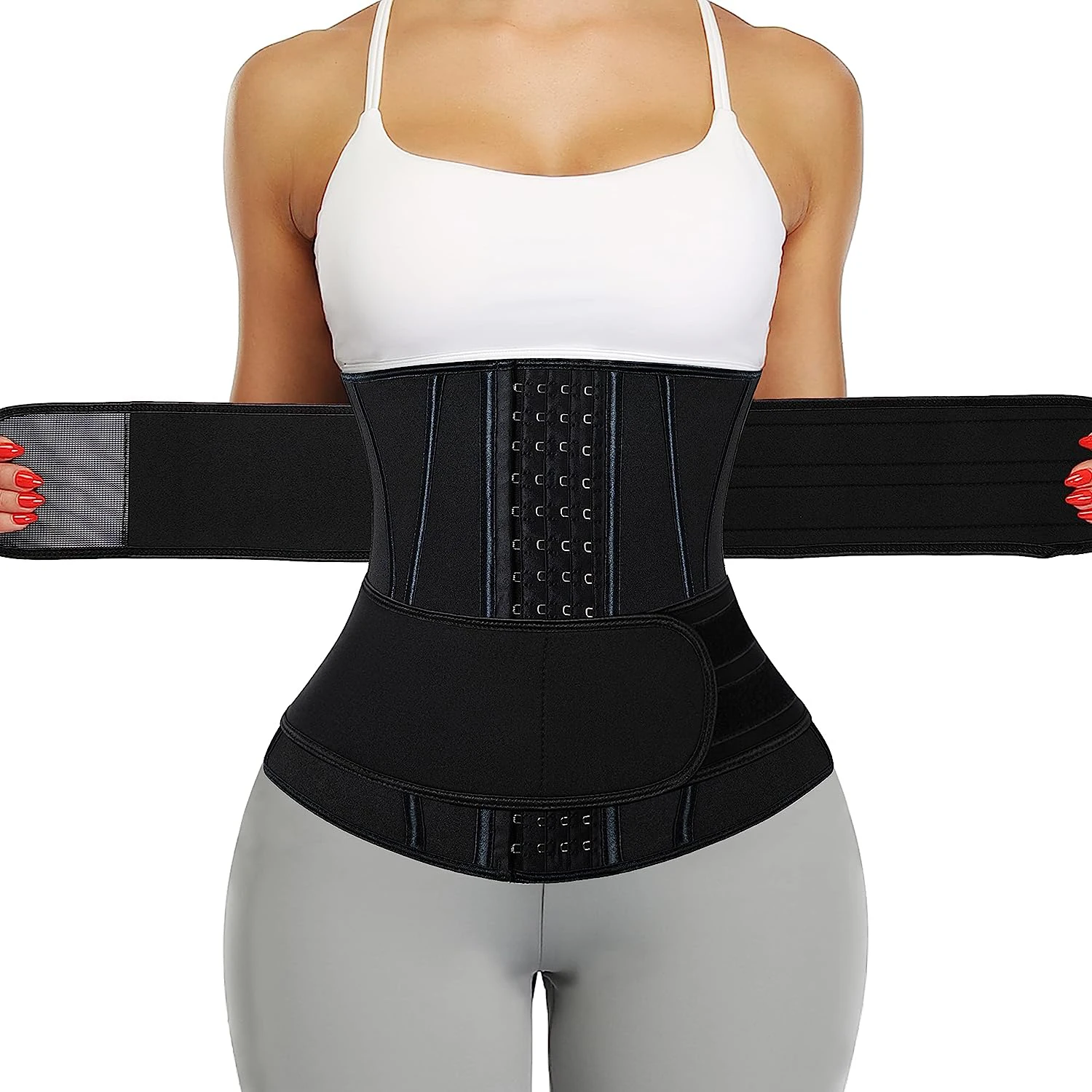 Neoprene Sauna Waist Trainer Corset Sweat Belt Body Shapewear Women Workout  Fitness Girdle Belly Slimming Double Belt Fajas - AliExpress