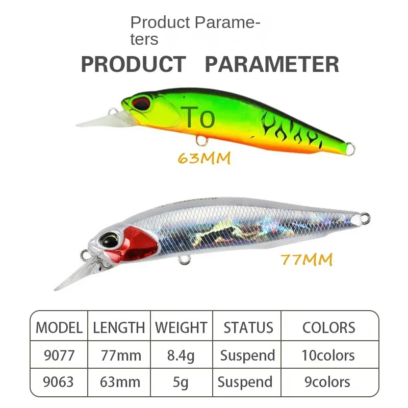 Fishing Lure Minnow Fishing Lure Wobbler 77SP Long Cast Hover Swaying Jerkbait Artificial Bait 77mm/63mm