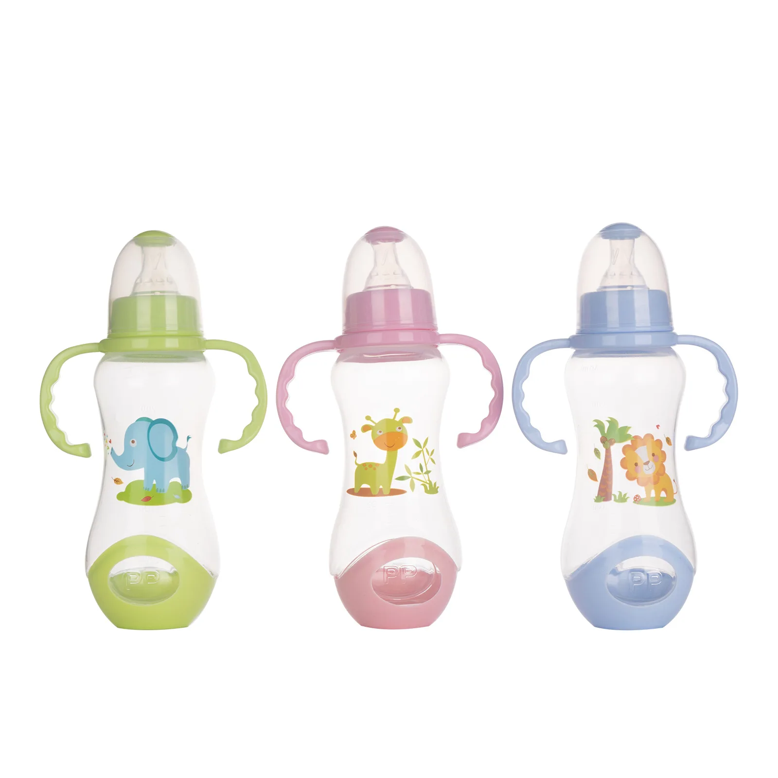 Feeding Bottle 240mL Baby Gourd-shaped Feeding Bottle with Handles Safe Nursing