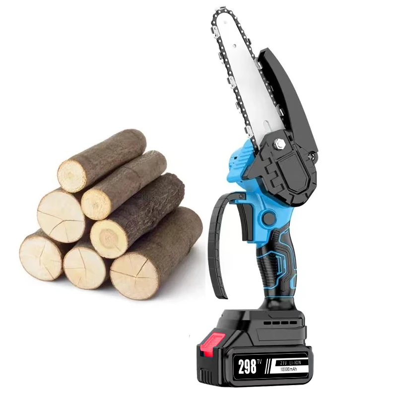 8 Inch Electric Chain Saw Handheld Portable Chainsaw Tree Wood Cutter Pruning Garden Power Tool Compatible Makita 18V Battery 6