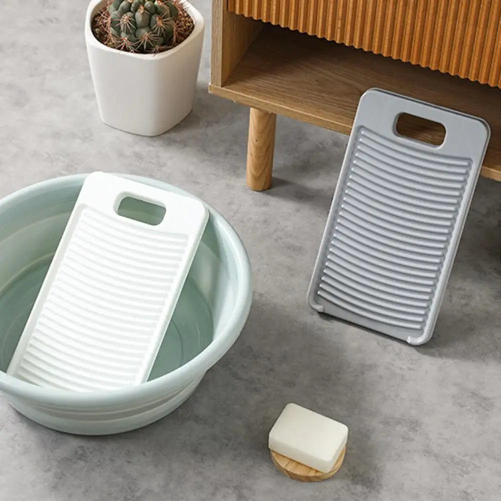 Useful Washing Board Compact Laundry Cleaning Board Grooved Surface Multifunctional Manual Sturdy Laundry Washing