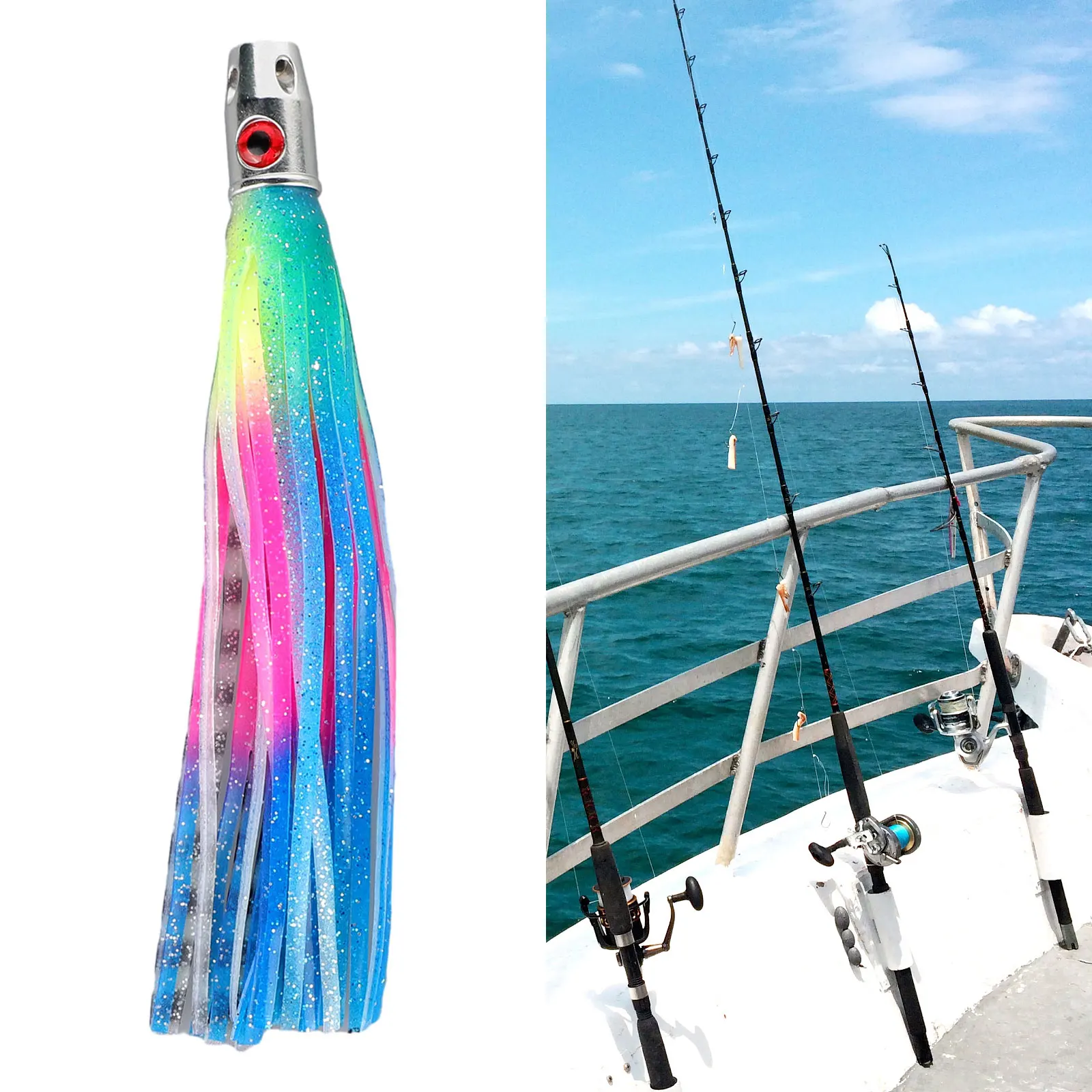 

Запасные части для приманки Пластиковые запасные тройные Крючки осьминога 1 шт. 16,5 см 55 г аксессуары из сплава для улицы и сада