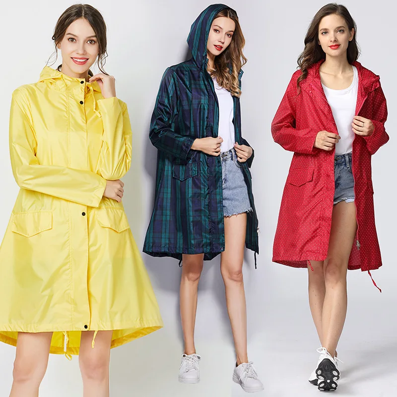 

Large Size Fashion Raincoat Women Waterproof Rain Poncho Jacket Female Rainwear Rain Coat Layers Rain Jacket for Girls