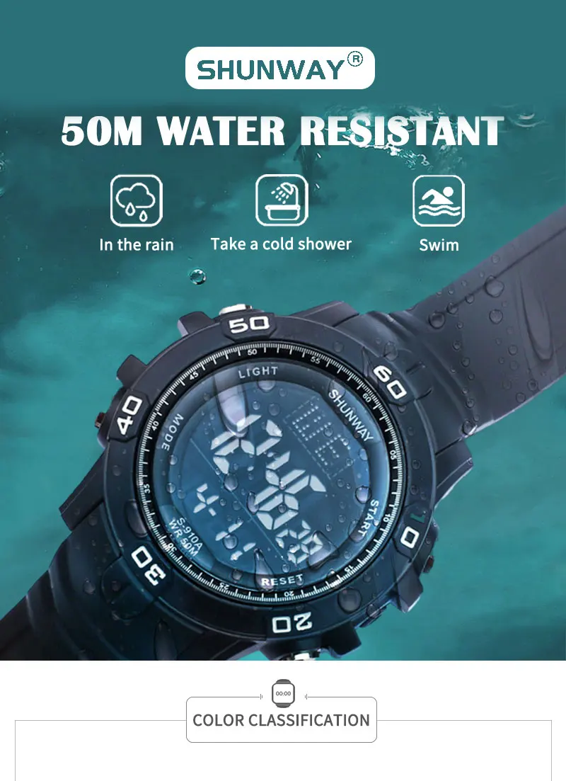 Digital Men Military Multifunction Watch 50m Waterproof Wristwatch LED Clock Sport Watch Male Big Watches Men 2022