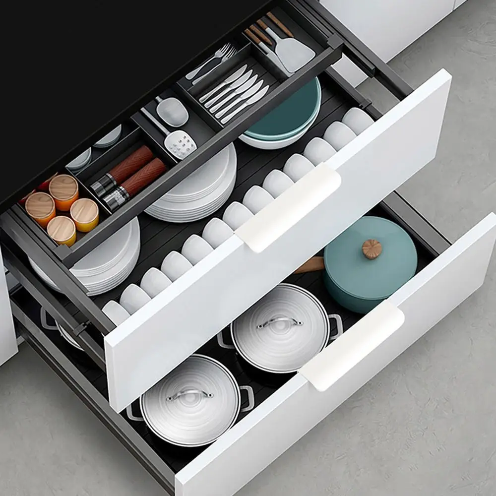 White Hidden Cabinet Pulls Drawer Knobs Long Pull Hidden Handles Aluminum Alloy Kitchen Cupboard Furniture Hardware Cabinet Knob cabinet handles