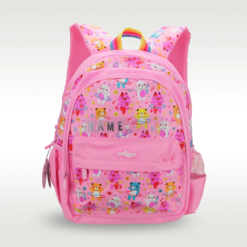 

Австралийский оригинальный Лидер продаж, детская школьная сумка Smiggle, Высококачественная школьная сумка для девочек с милым розовым медведем, приблизительно 14 дюймов