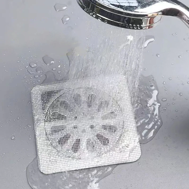 10/50PCS Anti Blocking Filter Screen Hair Catcher Drain Strainer Kitchen Bathroom Disposable Floor Drain Sticker Dust Preventio 6