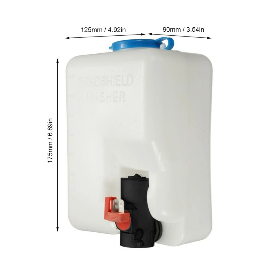 Kit Lavavetri Universale Per Auto 12V - Serbatoio 1.8L Con Pompa, Tubo E Cablaggio, Ricambio Completo - 4