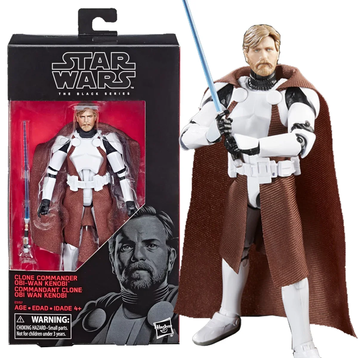Original Hasbro STAR WARS The Black Series 6-inch Clone Commander Obi-Wan Kenobi Action Figure for Collector Birthday Gift E5157