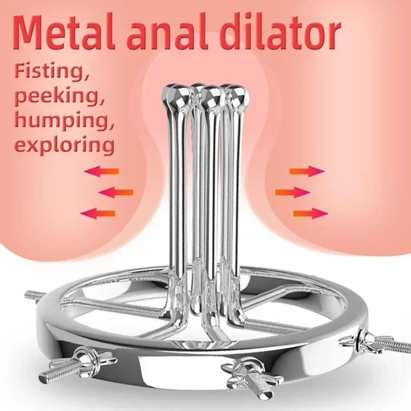 Anal Plug Dilator Vaginal Expander Metal Anal Expander Vaginal Dilator Spreader Huge Speculum Masturbation Plug Fisting Sex Toy Men Women Exotic Anus Accessories