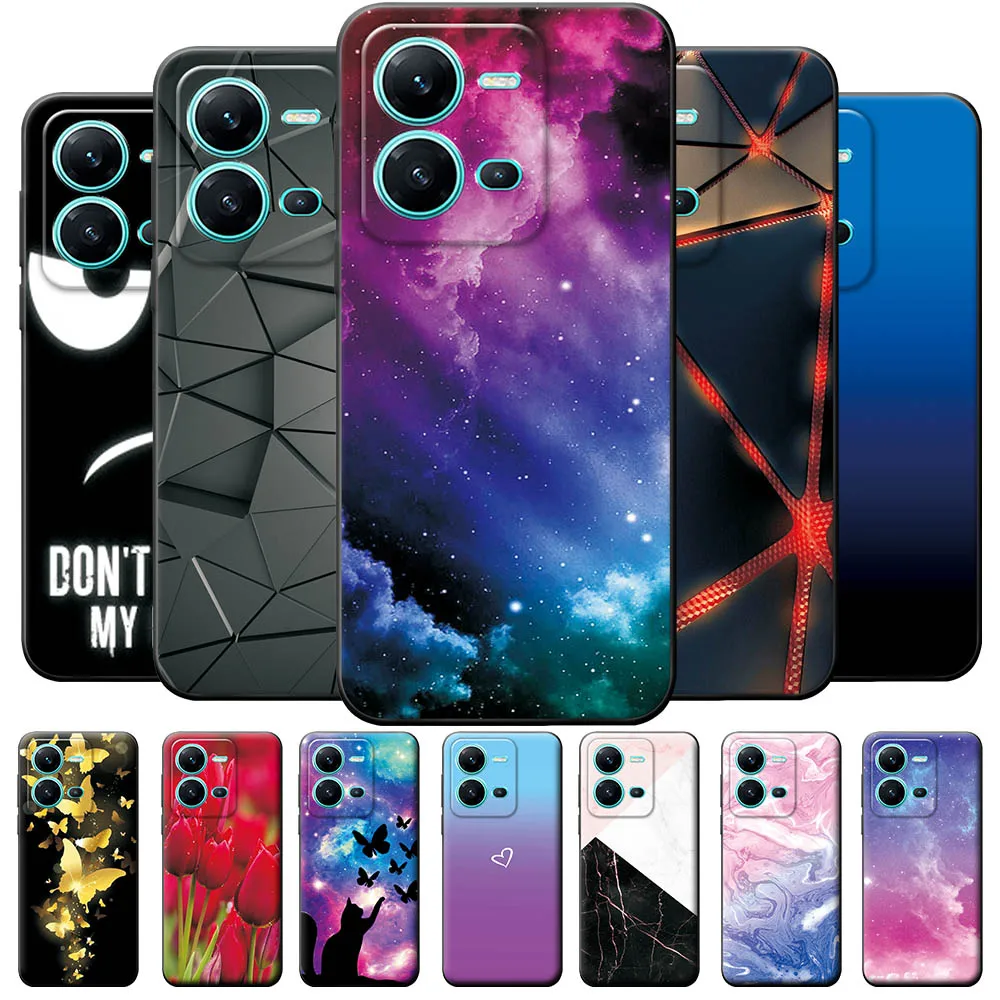 Per Vivo X80 Lite Custodia Morbida Custodia In Silicone Per Vivo X80 Lite 5G Cover Posteriore Per Vivo X80 Lite Cartoon Bumper Fundas Coque