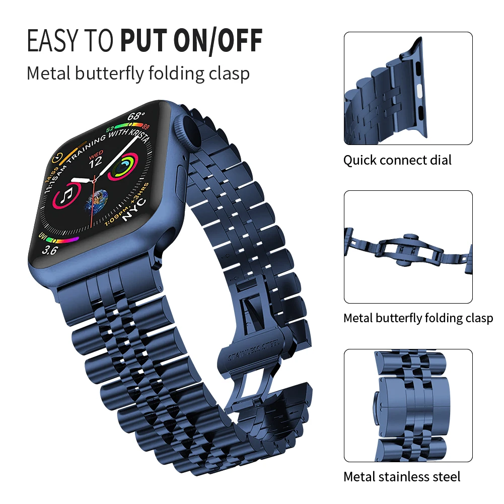 

Metal strap for Apple watch UItra 8 7 6 5 4 SE band 49mm 45mm 44mm 41mm 40mm stainless steel bracelet strap for iwatch 42mm 38mm