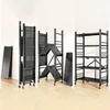 Kitchen Cabinets Folding Storage Rack Installation-free Floor Removable Multi-layer Pot Storage Rack Home Snack Storage Shelf Z 1