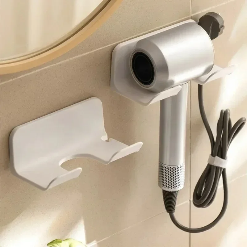 Hair Dryer Stand Holder Wall Mounted ABS Punch Free Blow Dryer Holder Rack Organizer