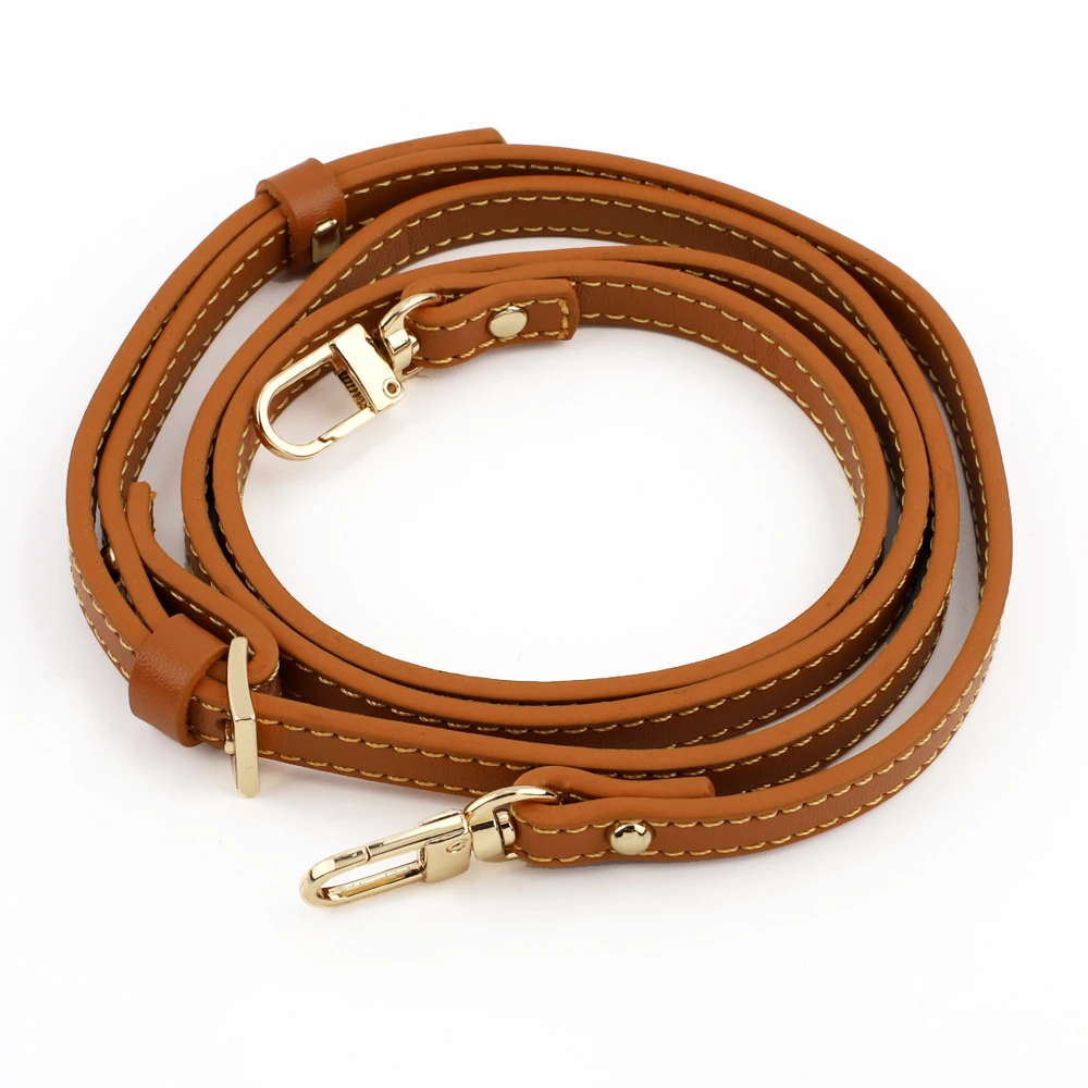 

New Cow Leather Bags Strap Adjustable Replacement 3mm Cowhide Crossbody Shoulder Straps Gold Hardware for Women Bag Accessories