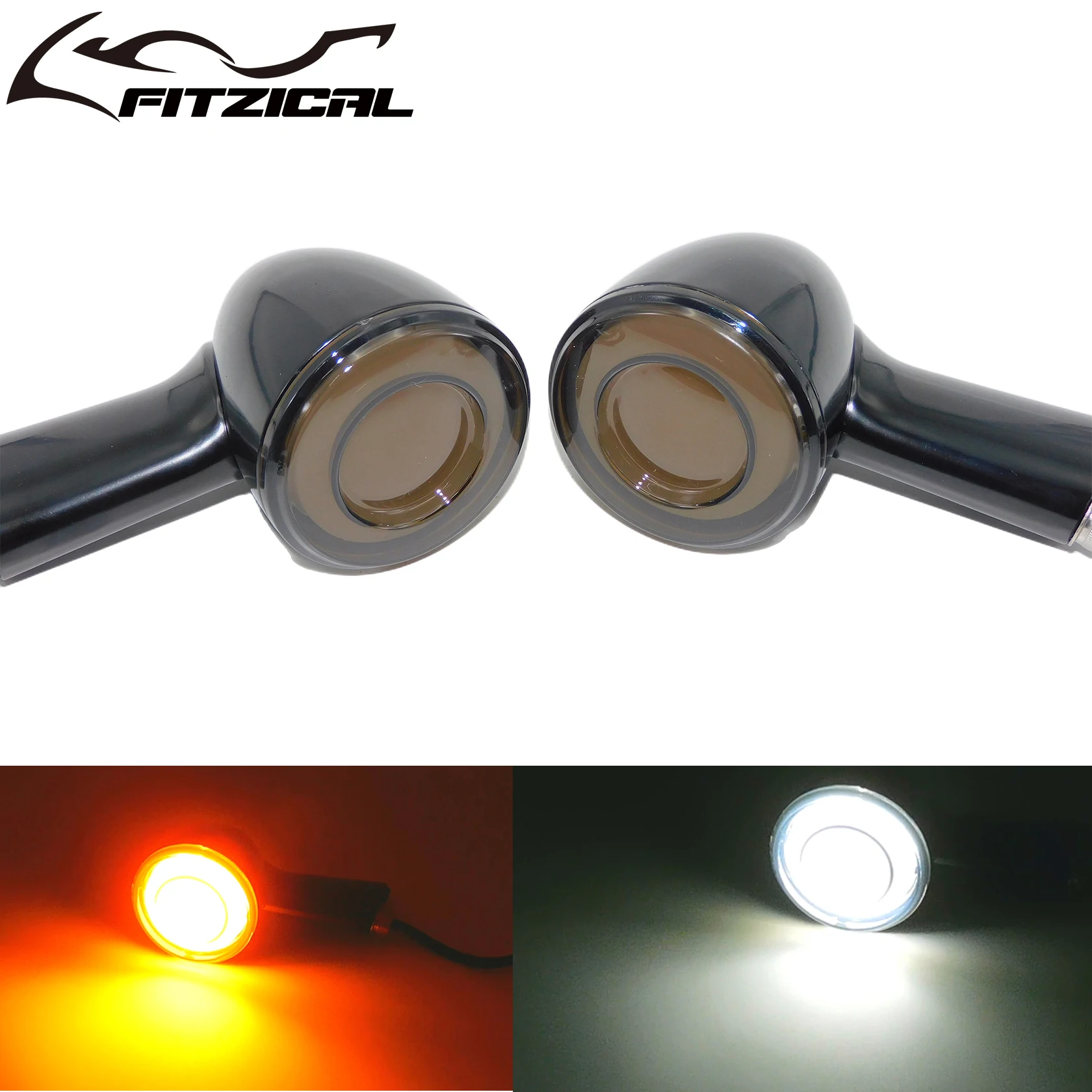 

2xMotorcycle LED Rear Turn Signal Brake Lights Indicator Amber&White For Harley Sportster XL Iron Nightster Super Low 1992-2023