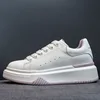 Split Leather White Shoes Women's Spring Thick-soled Heightened Casual Sneakers Popular Versatile Sneaker Zapatos De Mujer 1
