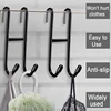 Shower Door Hook Stainless Steel Over Frameless Glass Hanger Bath Towel Clean Ball Squeegee Holder Rack S-Shape Drilling-Free 2