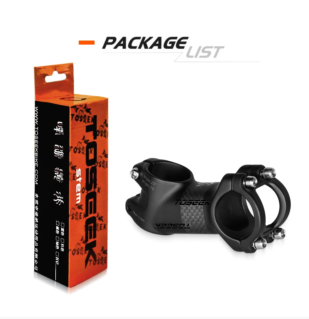 TOSEEK ZF-ONE Carbon-Vorbau 25/35 Grad Mountainbike-Vorbau 31,8mm Lenkervorbauten 60/70/80/90/100mm Schwarz und Rot Fahrradteile – Detail 15
