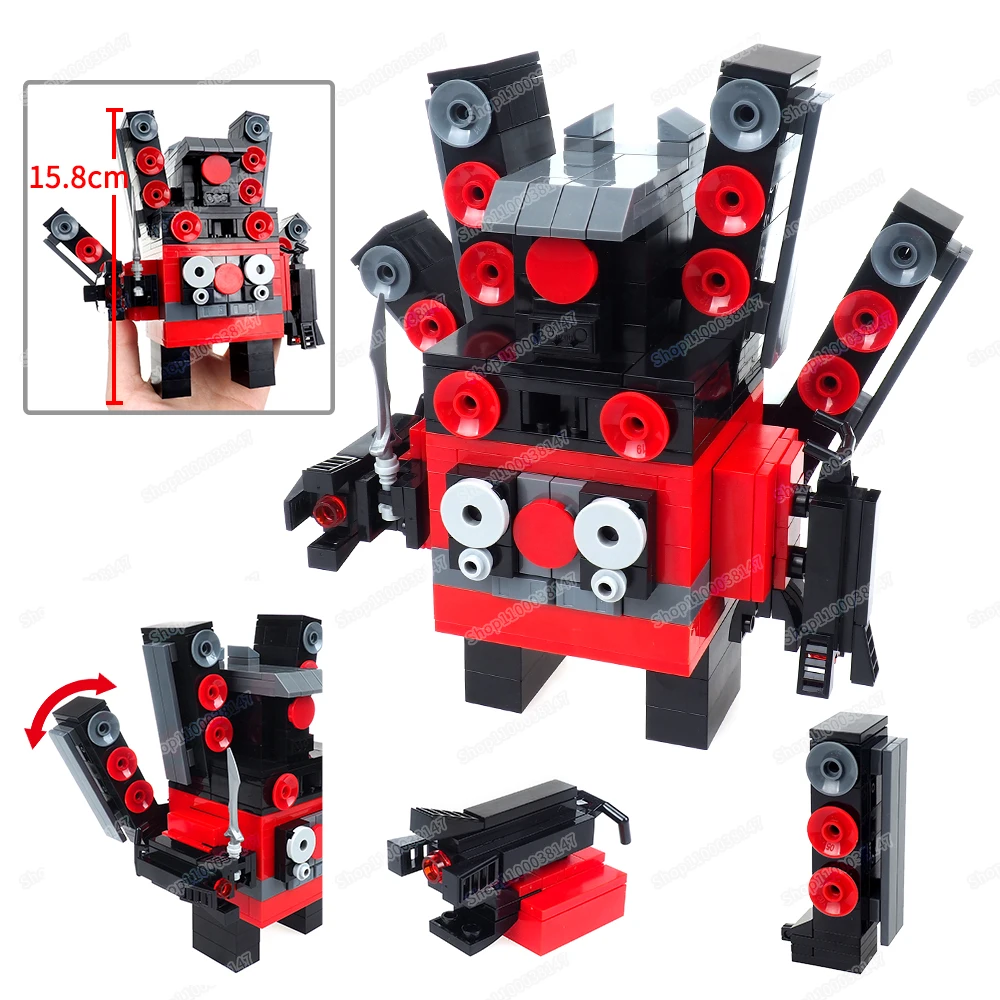 Red Titan Big Sound Man Building Block Toilet Man Multiverse Race War Square Figures Equipment Scene Model Child Gifts Boy Toys
