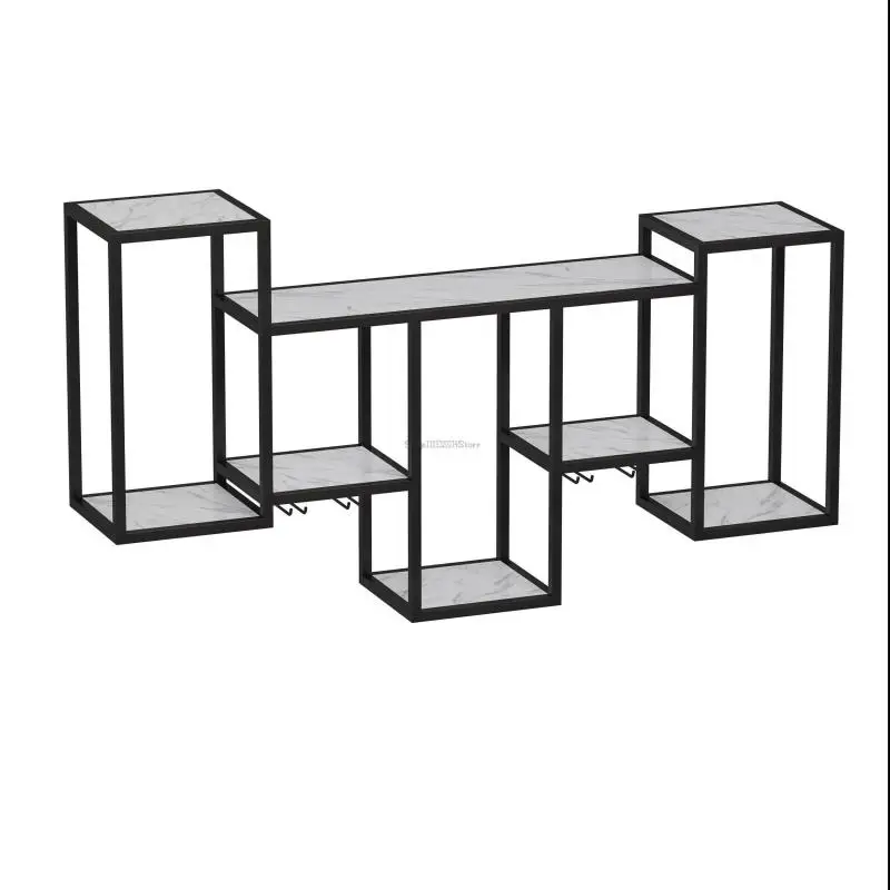 Bar Counter Wall Hanging Wine Cabinet Simple Hanging Wine Rack Storage Rack Restaurant Iron Bar Wall Display